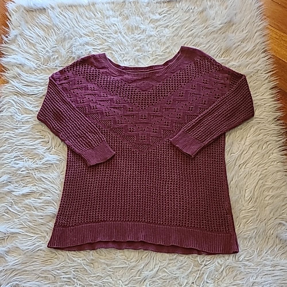 American eagle outfitters womens purple knit light weight sweater size medium‎